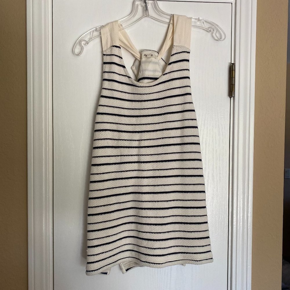 madewell texture & thread striped bow back tank top